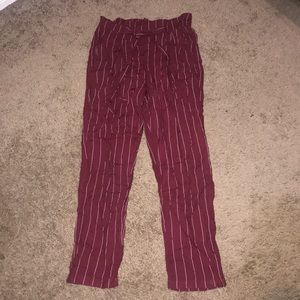 Burgundy striped pants